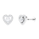 Moissanite Heart Earring for Helix Piercing D-VS1 - Sparkanite Jewels