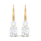 Sparkanite Jewels-Oval Shape Moissanite Drop Earrings with Lever Back