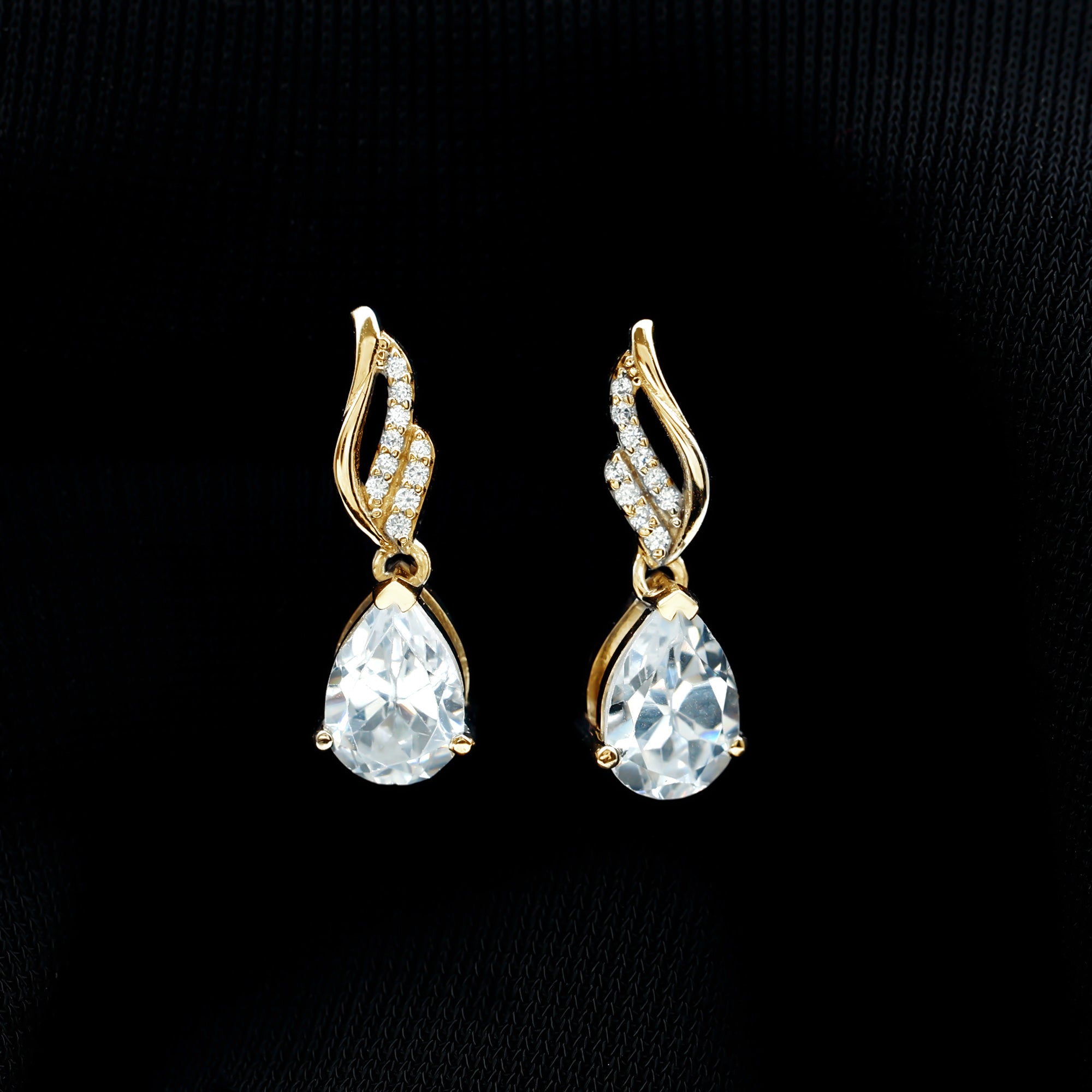 Sparkanite Jewels-Pear Shape Moissanite Drop Earrings