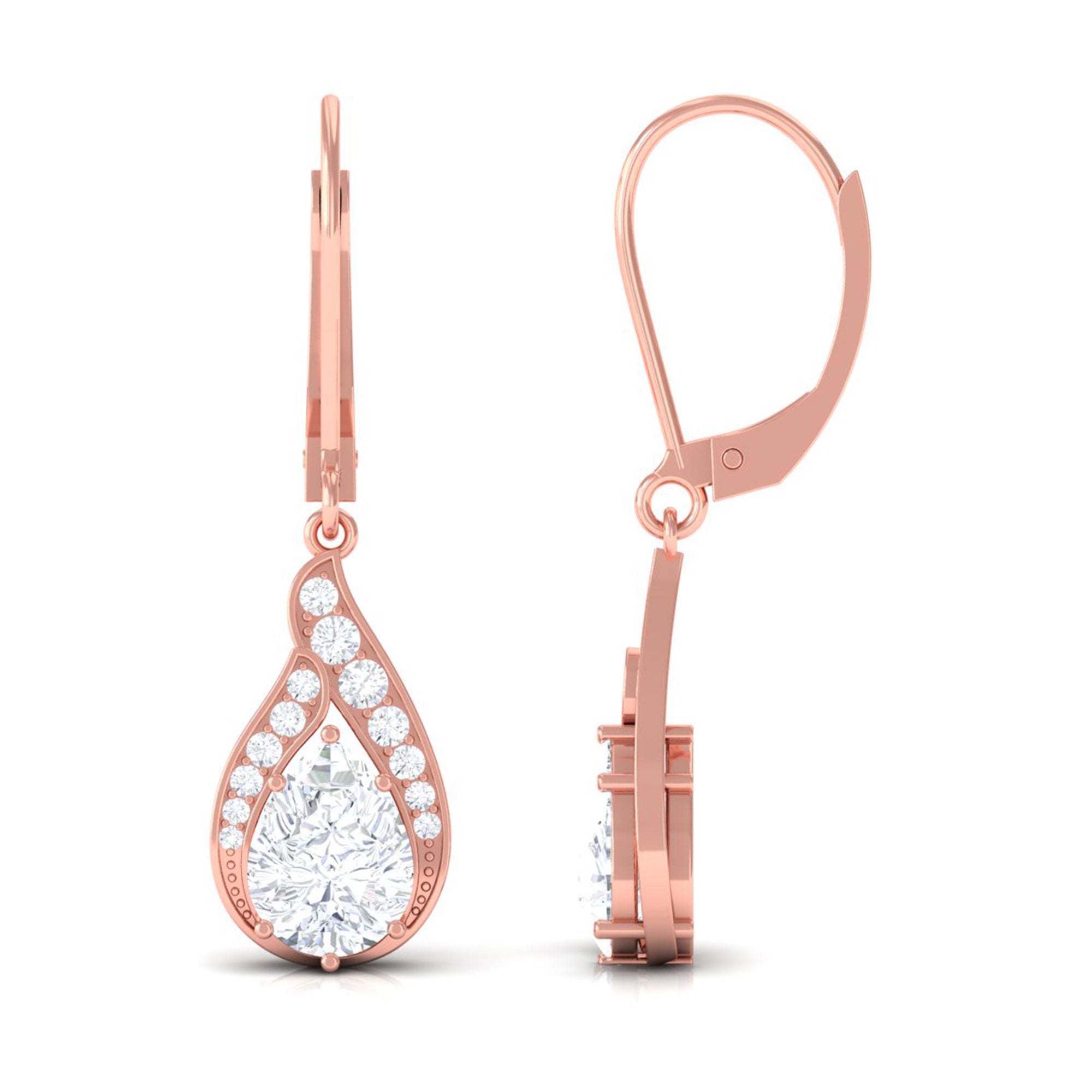 Sparkanite Jewels-Pear Shape Moissanite Teardrop Earrings