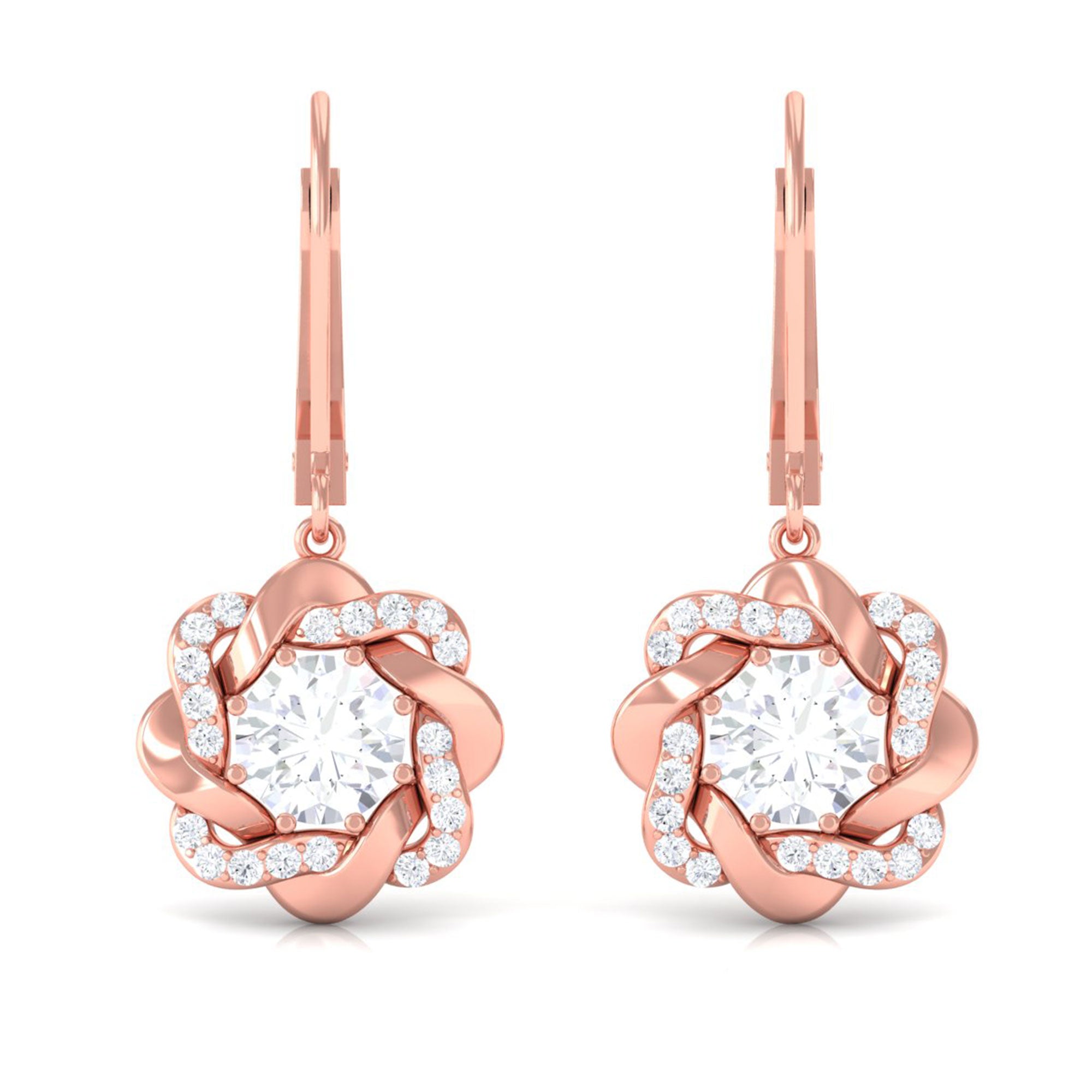 Sparkanite Jewels-Floral Inspired Moissanite Drop Earrings