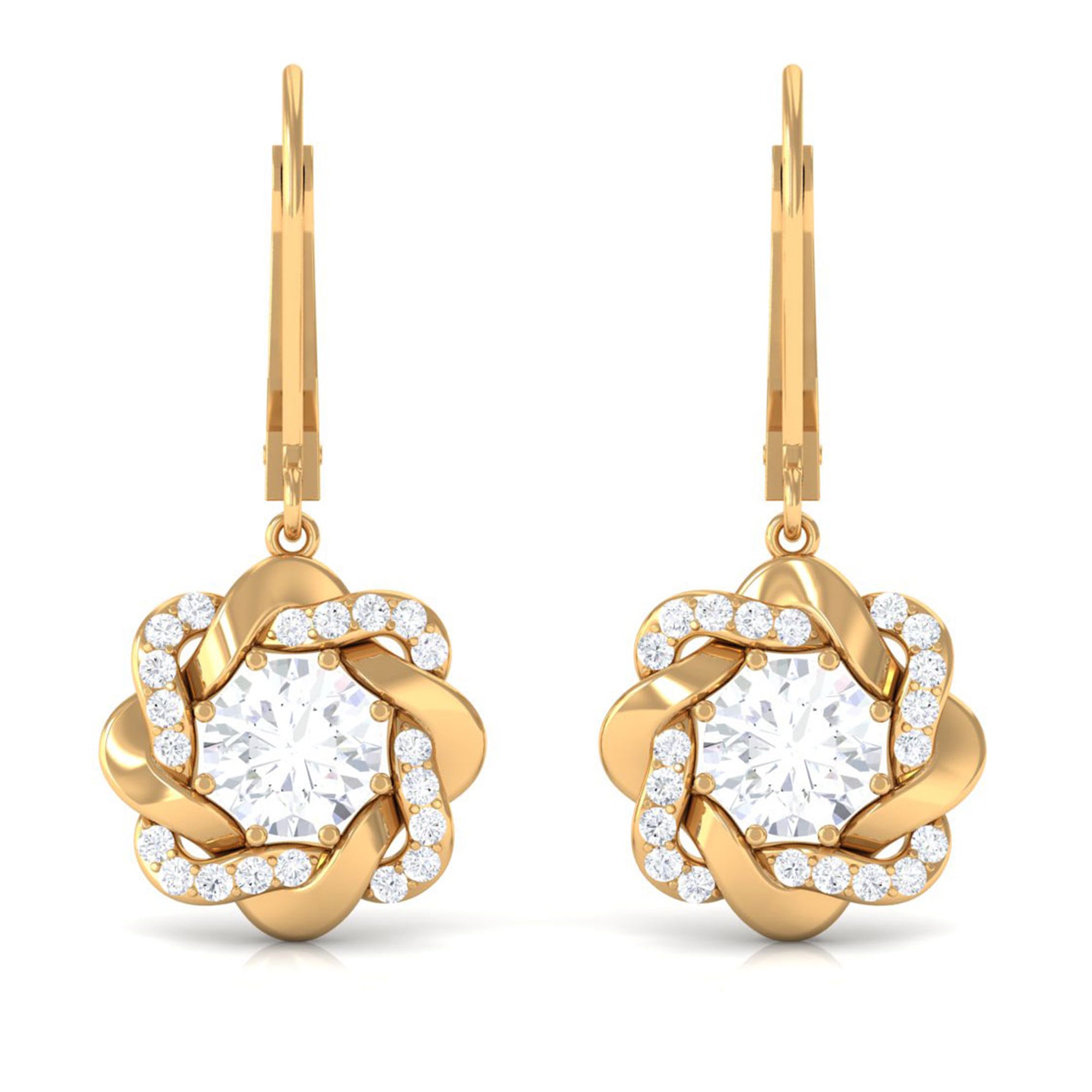 Sparkanite Jewels-Floral Inspired Moissanite Drop Earrings