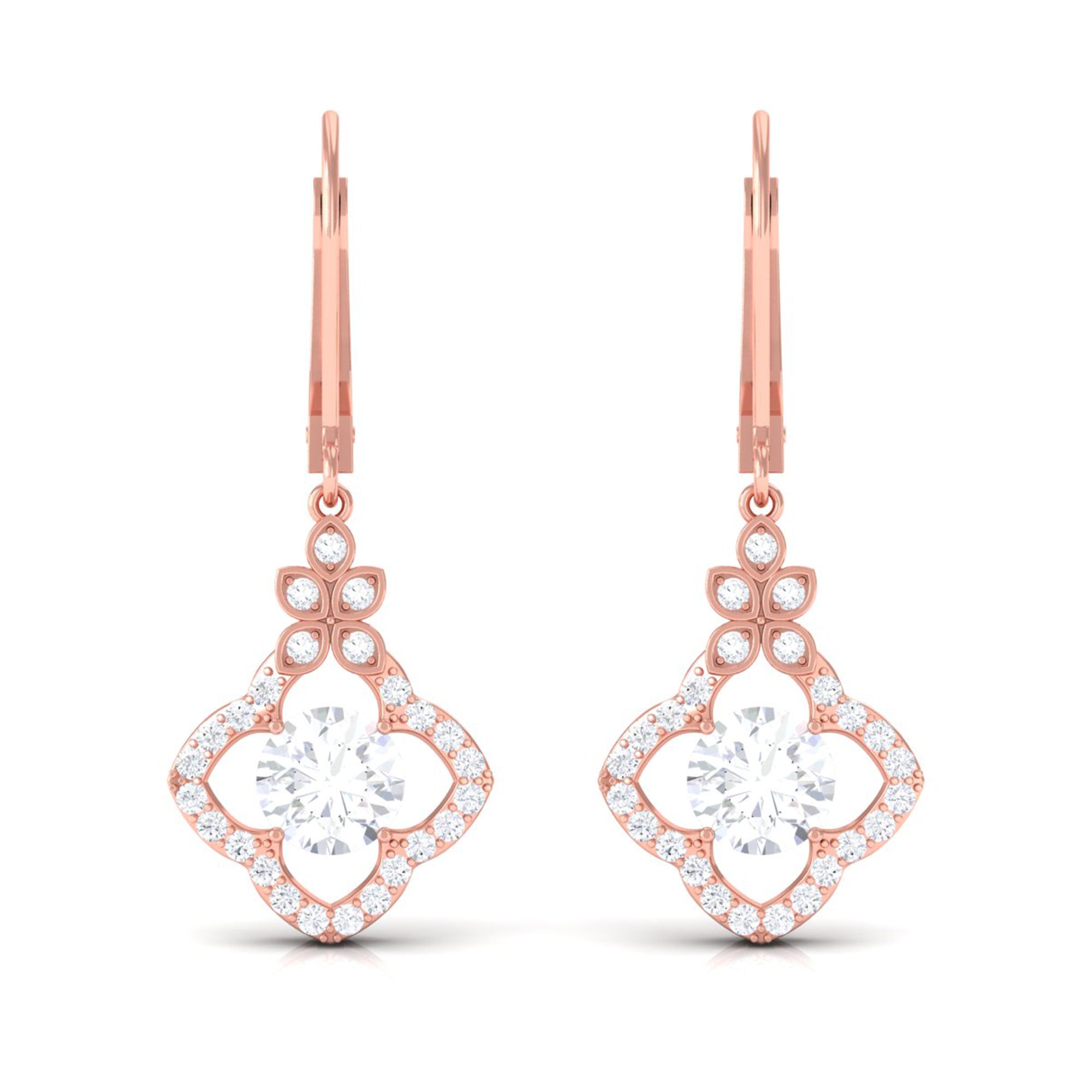 Sparkanite Jewels-Nature Inspired Moissanite Floral Drop Earrings