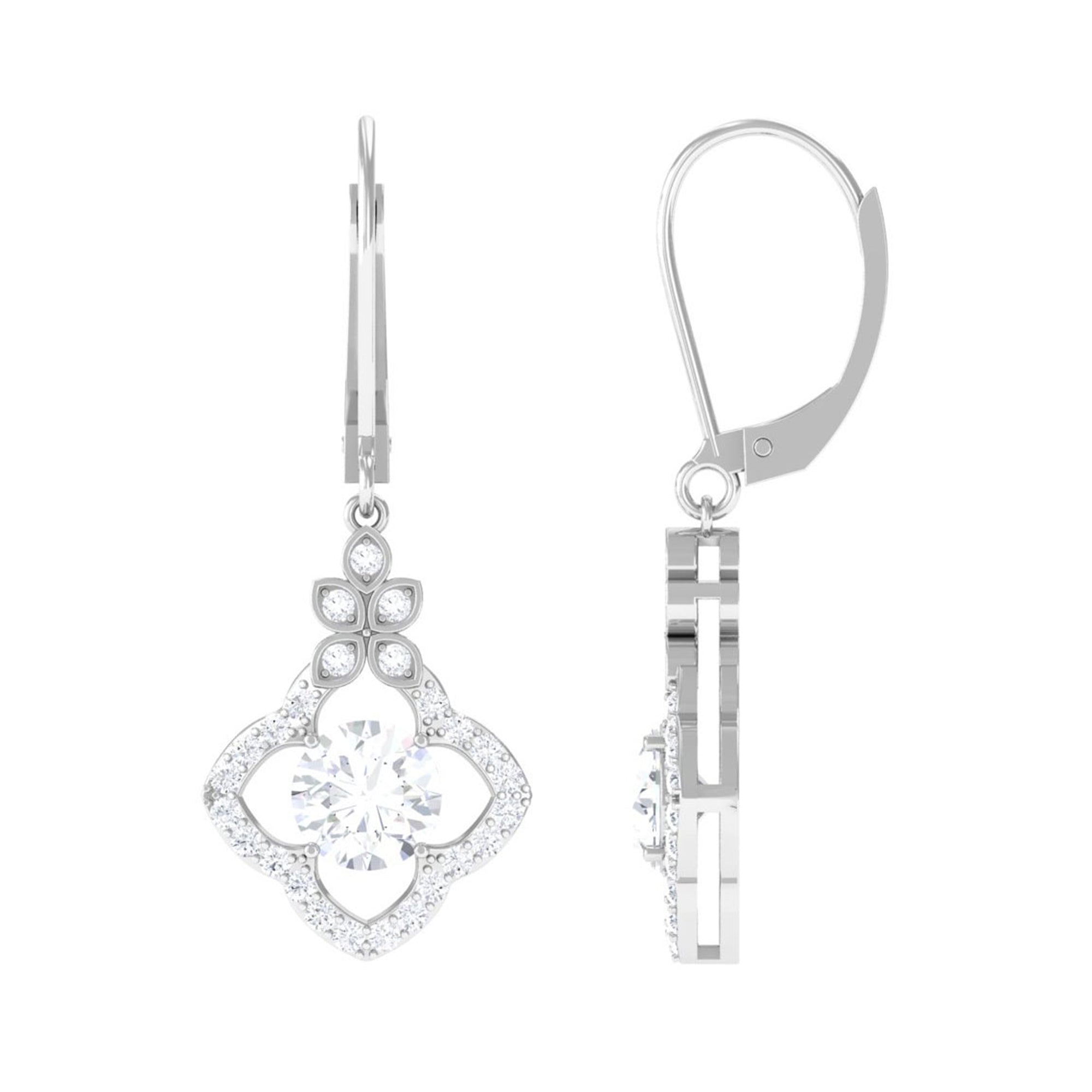 Sparkanite Jewels-Nature Inspired Moissanite Floral Drop Earrings