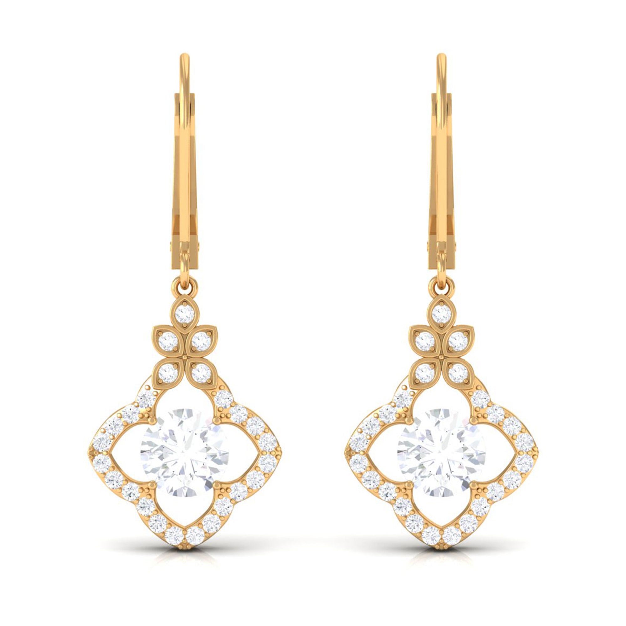 Sparkanite Jewels-Nature Inspired Moissanite Floral Drop Earrings