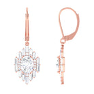 Sparkanite Jewels-Cluster Moissanite Drop Earrings with Lever Back Closure