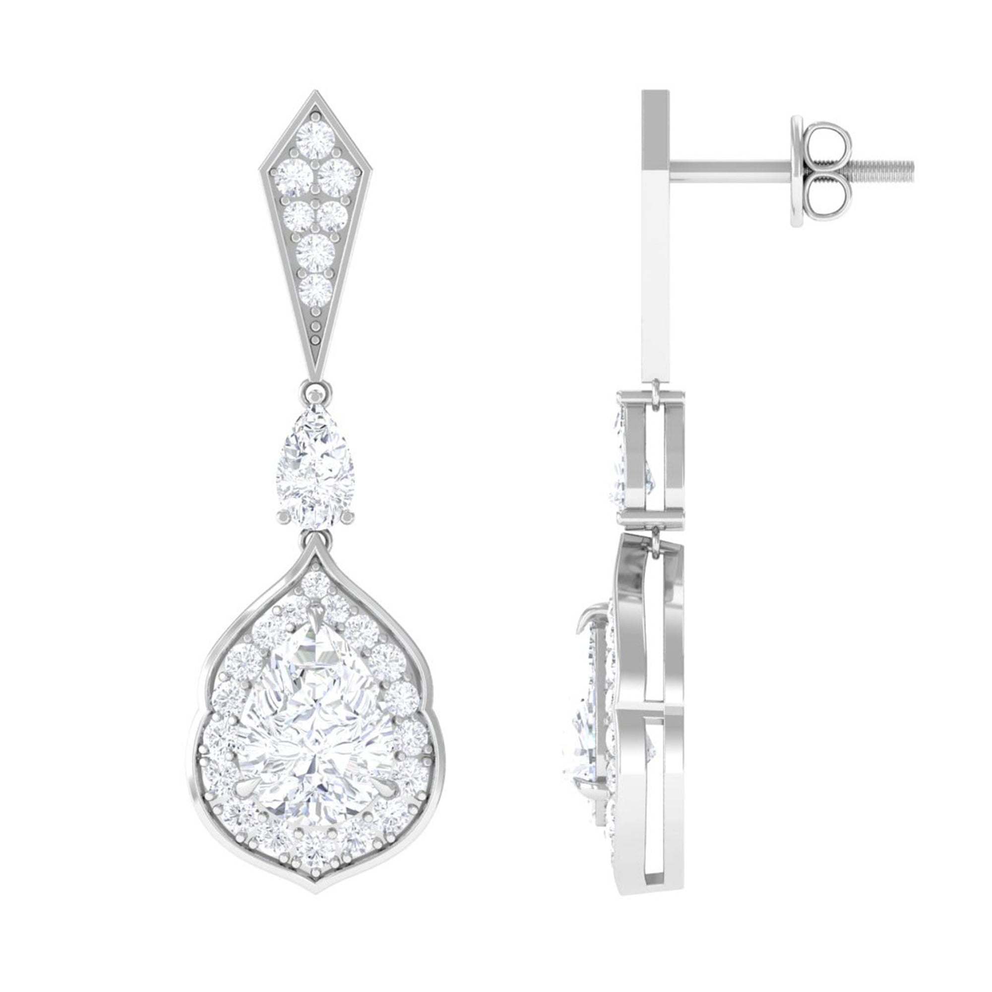 Sparkanite Jewels-Vintage Style Moissanite Teardrop Earrings