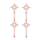 Sparkanite Jewels-Star Dangle Chain Earrings with Certified Moissanite