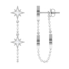 Sparkanite Jewels-Star Dangle Chain Earrings with Certified Moissanite