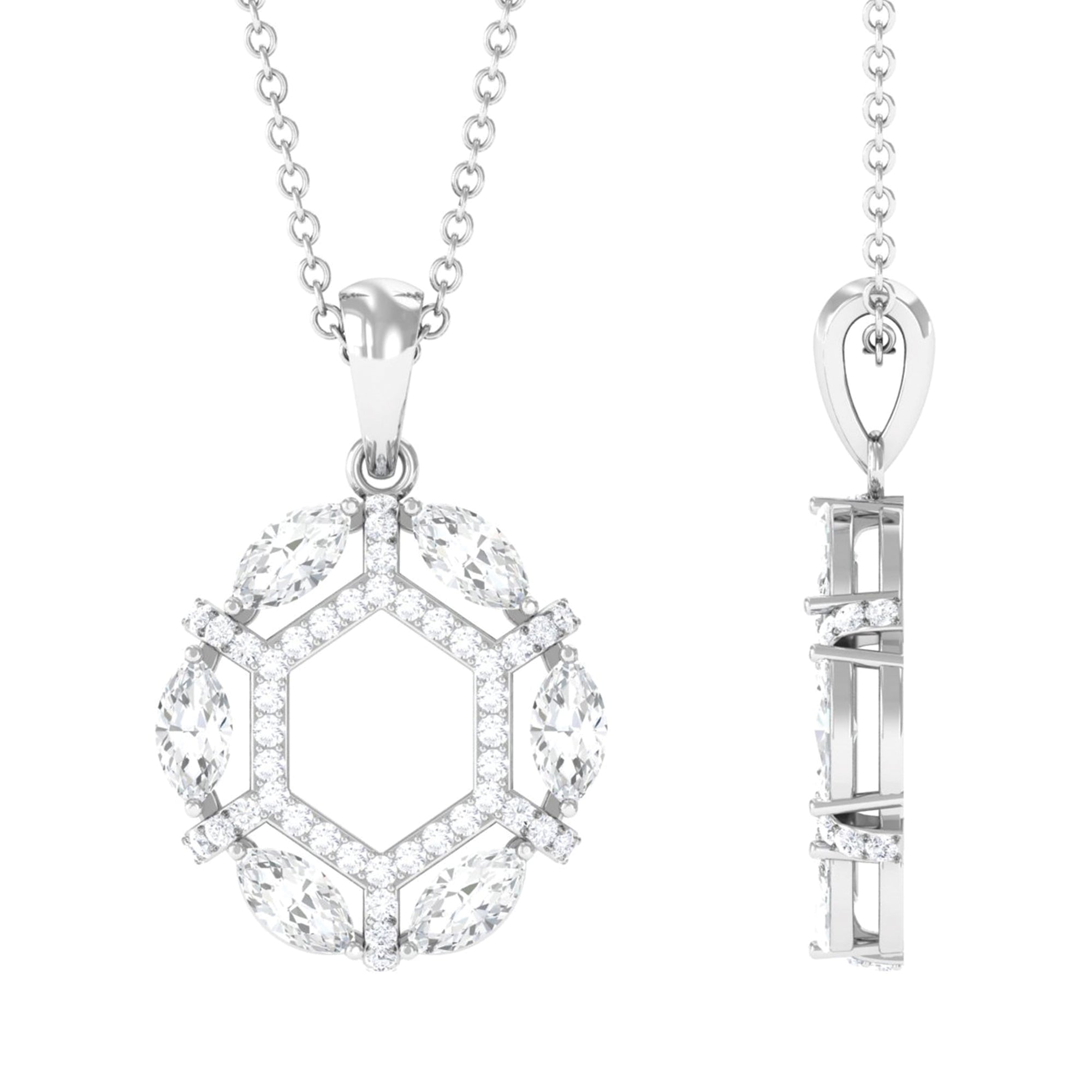 Sparkanite Jewels-Moissanite Designer Eternity Pendant Necklace