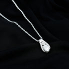 Oval Moissanite Teardrop Pendant Necklace D-VS1 7X9 MM - Sparkanite Jewels