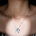 Sparkanite Jewels-Certified Moissanite Flower Pendant Necklace