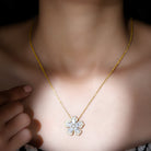 Sparkanite Jewels-Certified Moissanite Flower Pendant Necklace