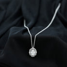 Colorless Emerald Cut Moissanite Statement Halo Pendant Necklace D-VS1 6X8 MM - Sparkanite Jewels