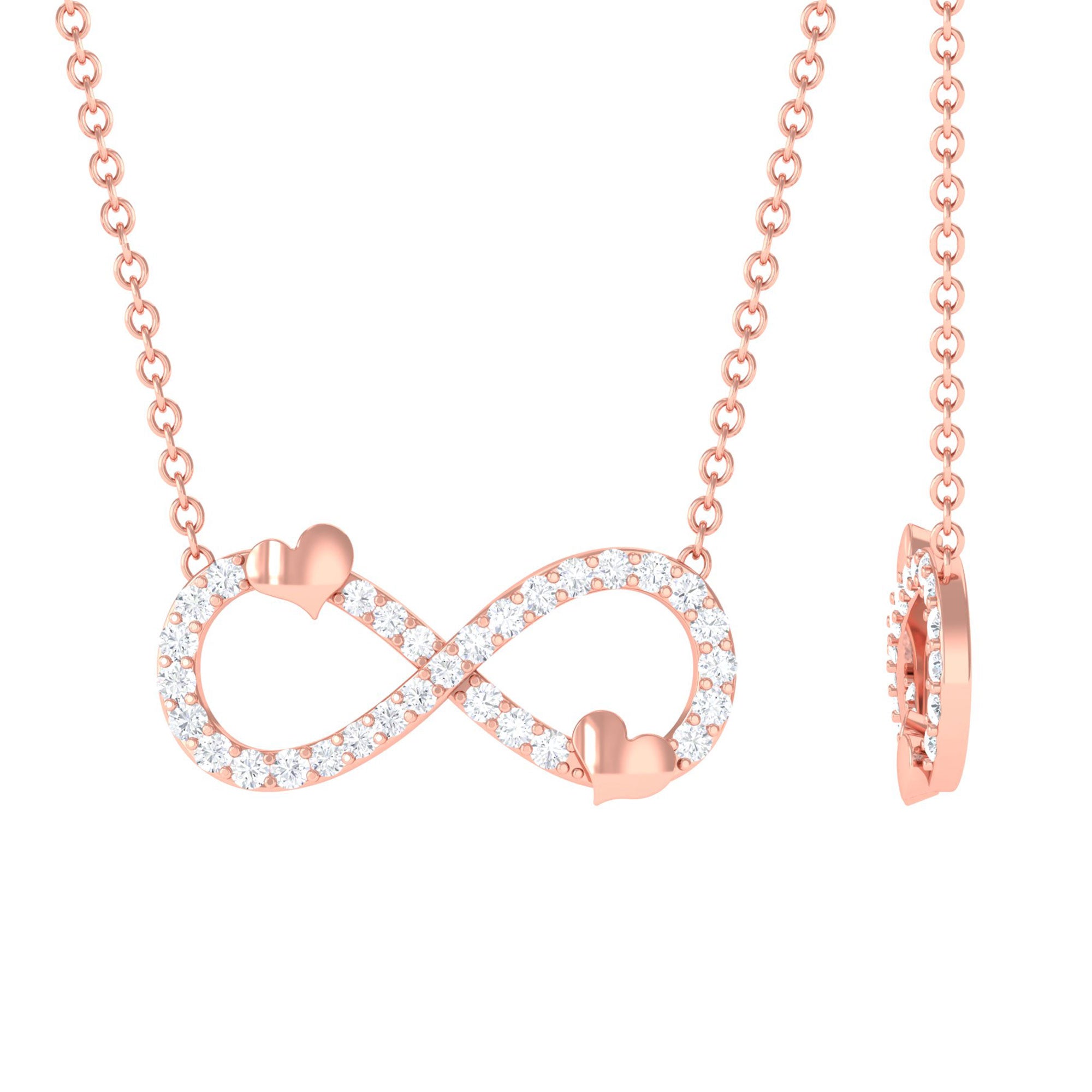 Sparkanite Jewels-Pave Set Moissanite Simple Infinity Necklace