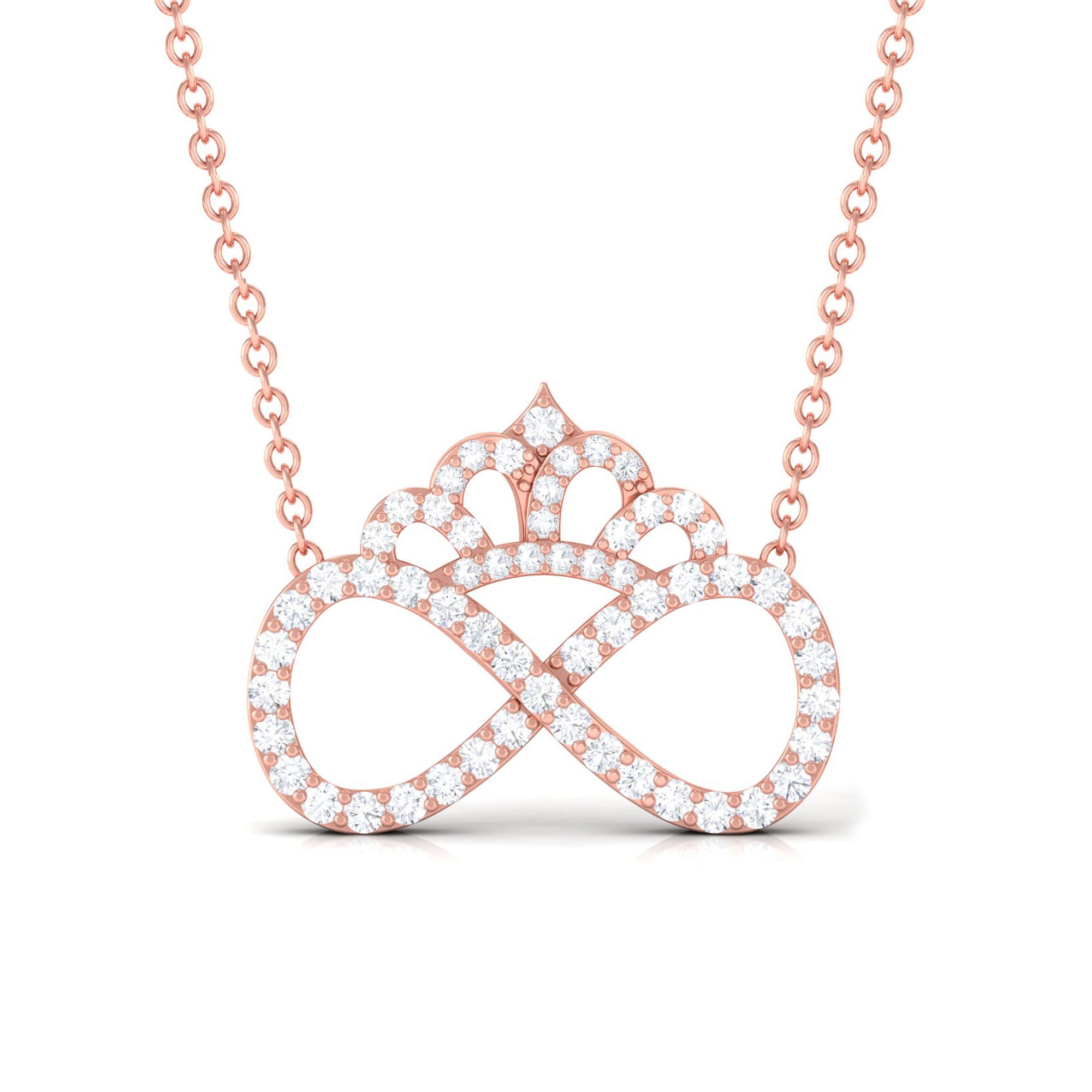 Sparkanite Jewels-Certified Moissanite Infinity Crown Necklace