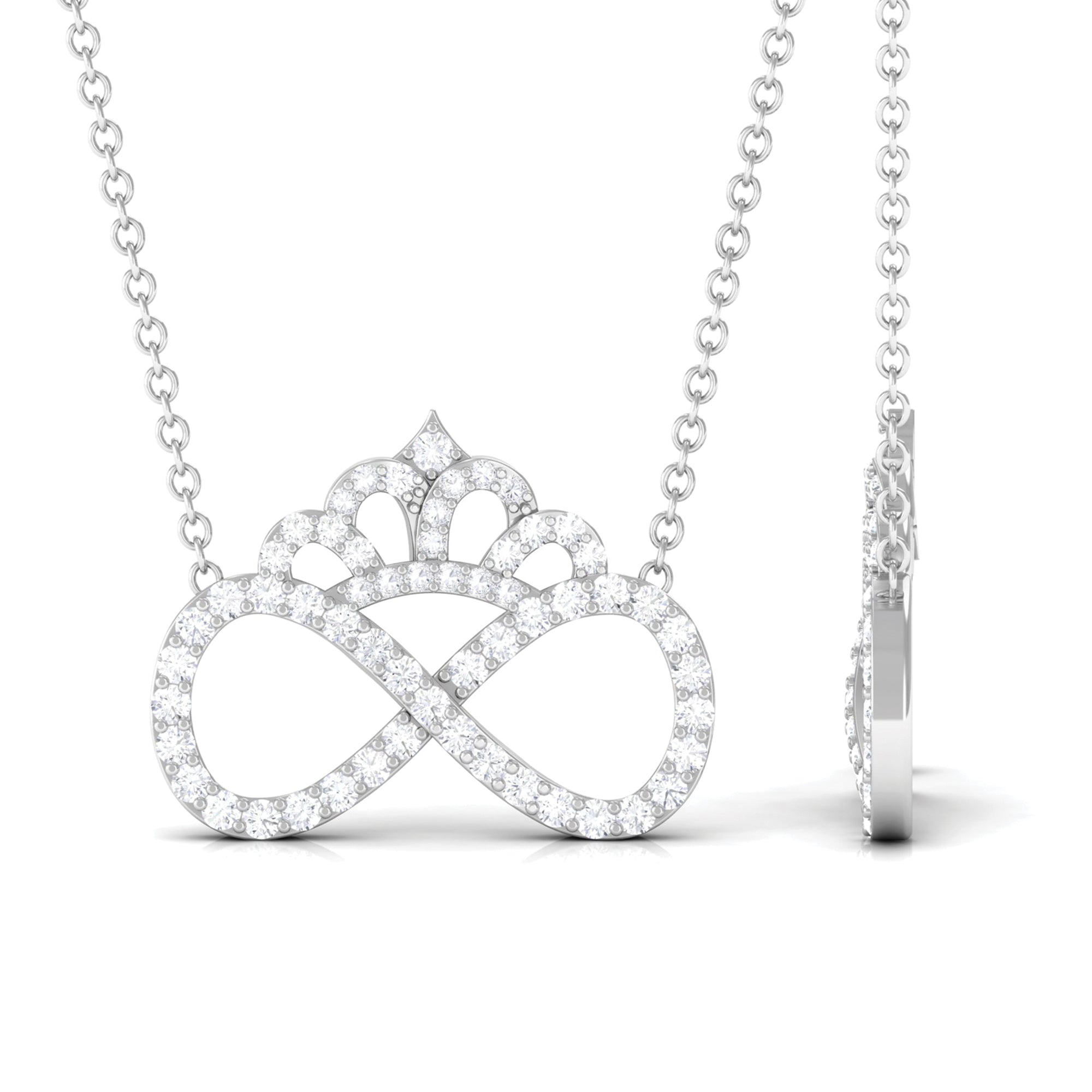 Sparkanite Jewels-Certified Moissanite Infinity Crown Necklace