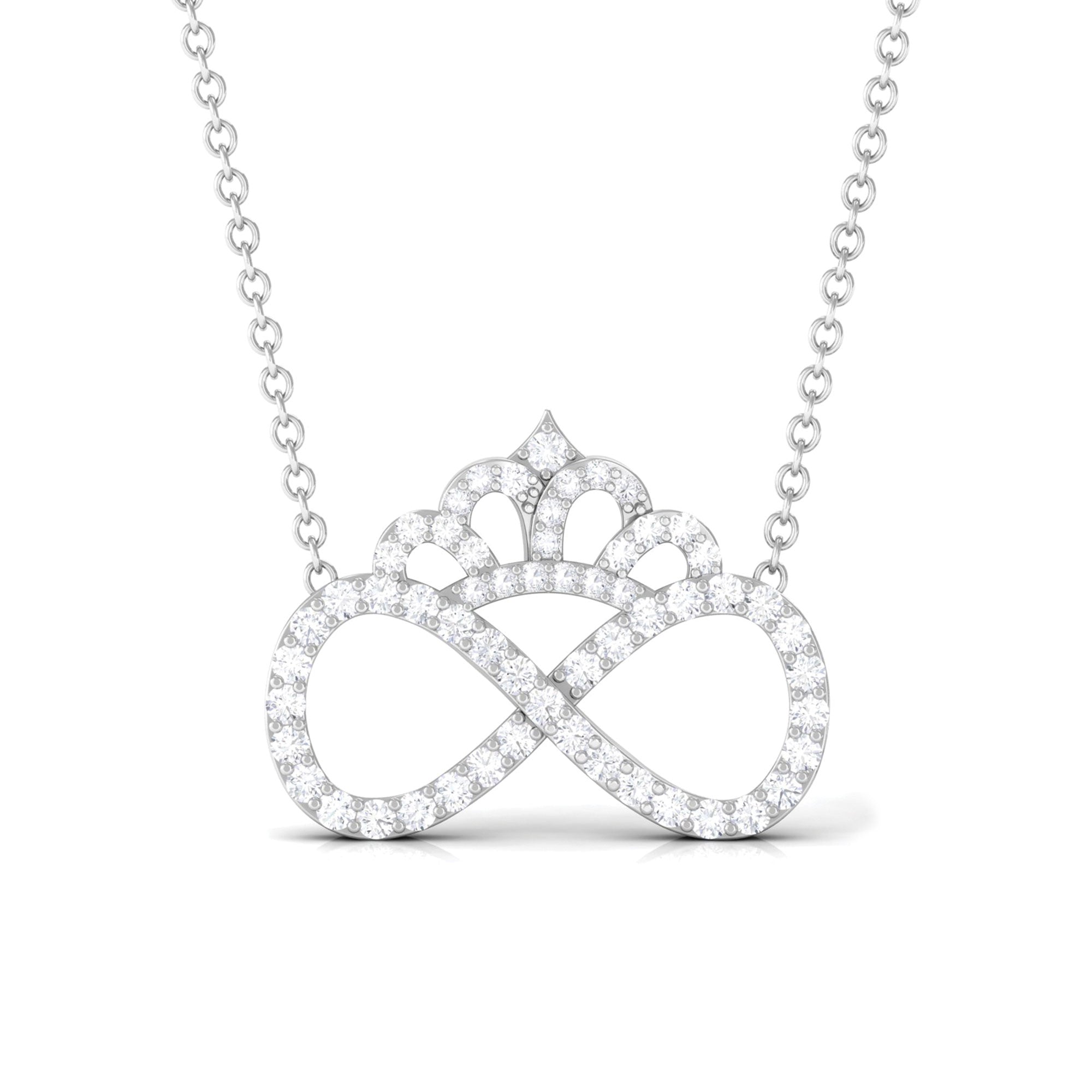 Sparkanite Jewels-Certified Moissanite Infinity Crown Necklace