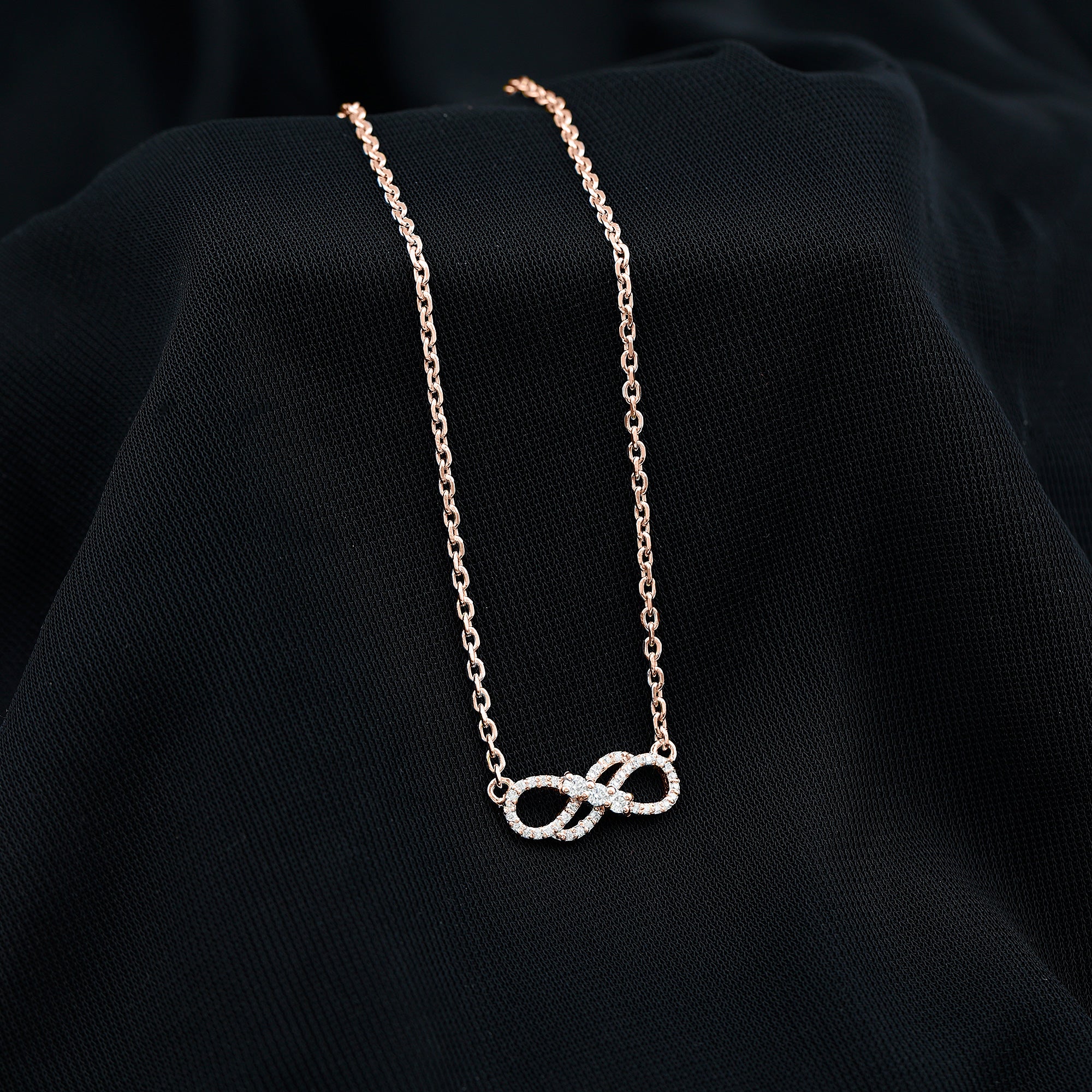 Sparkanite Jewels-Minimal Moissanite Infinity Necklace in Pave Setting