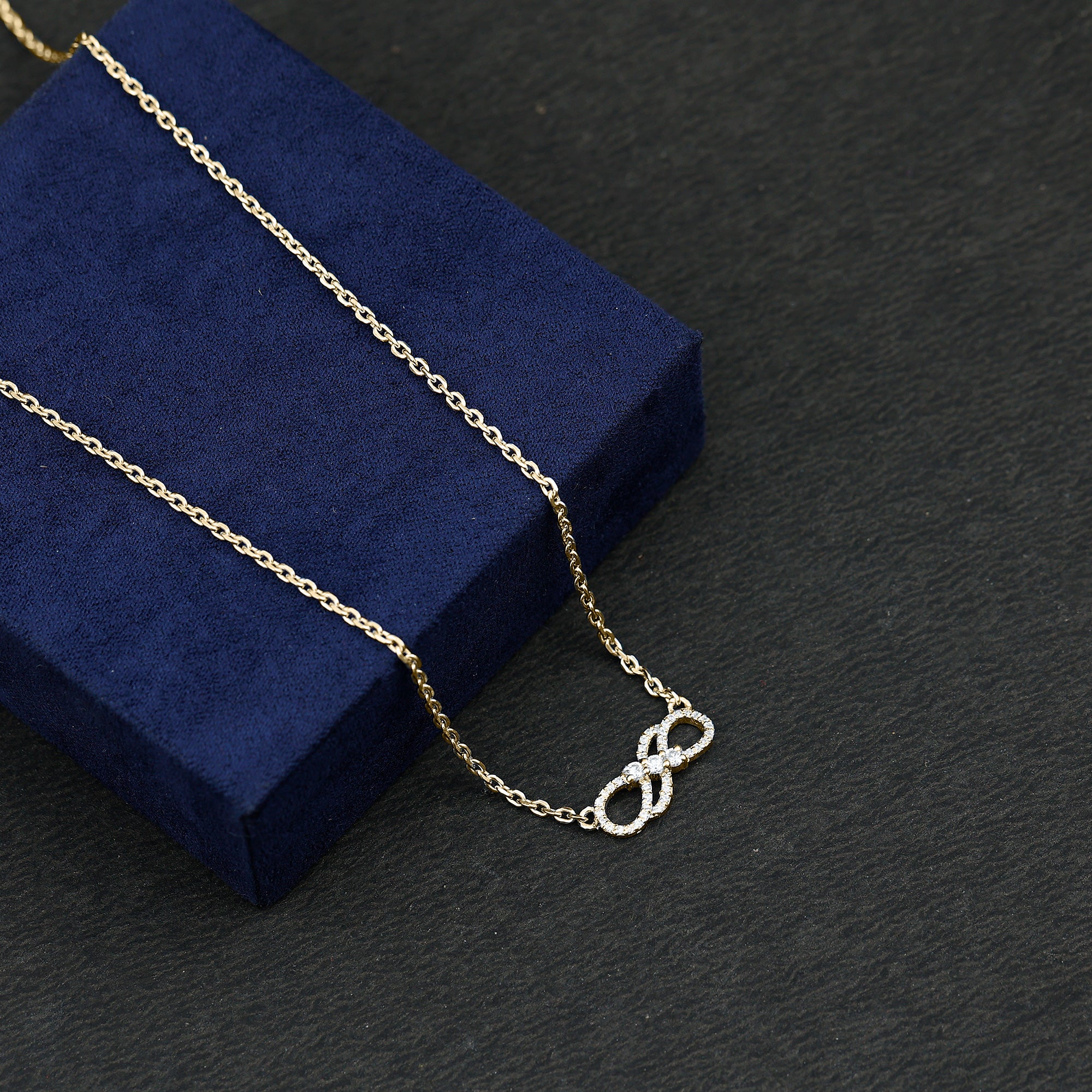 Sparkanite Jewels-Minimal Moissanite Infinity Necklace in Pave Setting