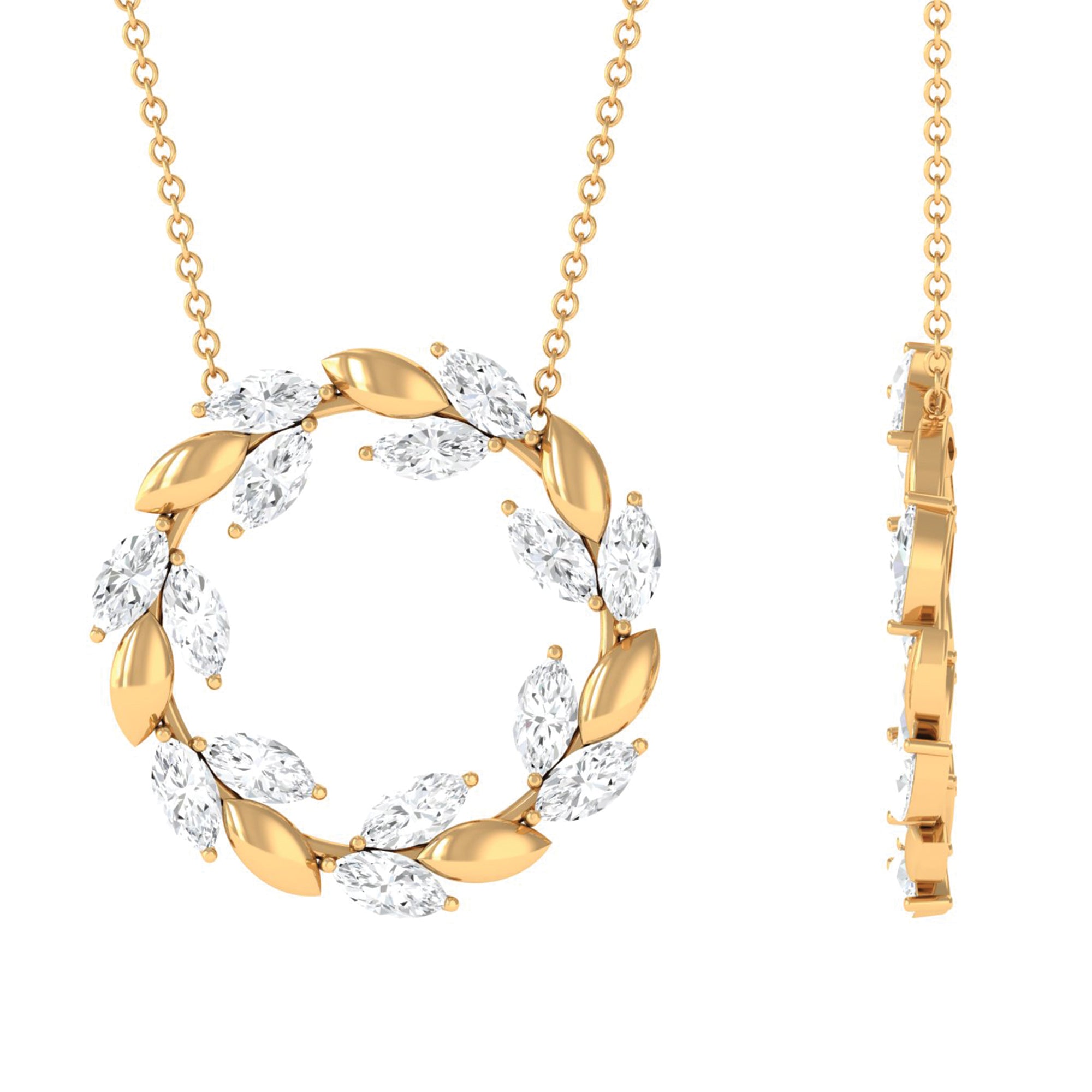 Sparkanite Jewels-Nature Inspired Marquise Moissanite Eternity Necklace