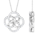 Sparkanite Jewels-Minimal Pave Set Moissanite Interlock Flower Inspired Pendant Necklace