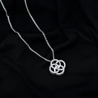 Sparkanite Jewels-Minimal Pave Set Moissanite Interlock Flower Inspired Pendant Necklace