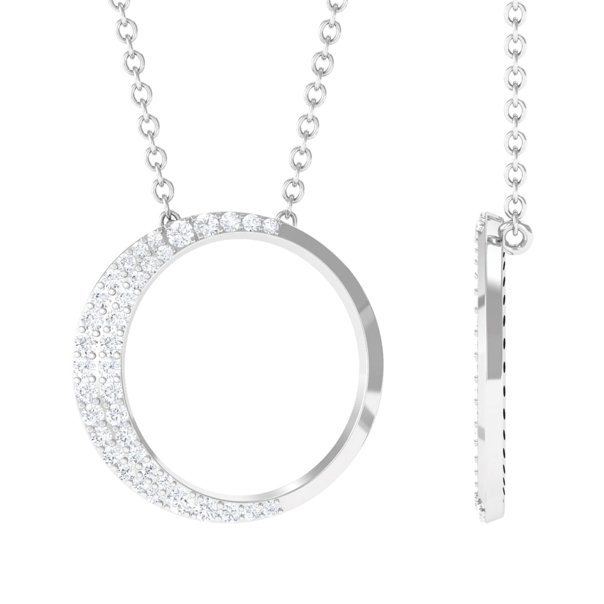 Sparkanite Jewels-Certified Moissanite Open Circle Necklace