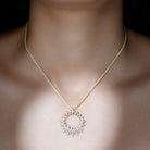 Sparkanite Jewels-Designer Open Circle Pendant Necklace with Certified Moissanite