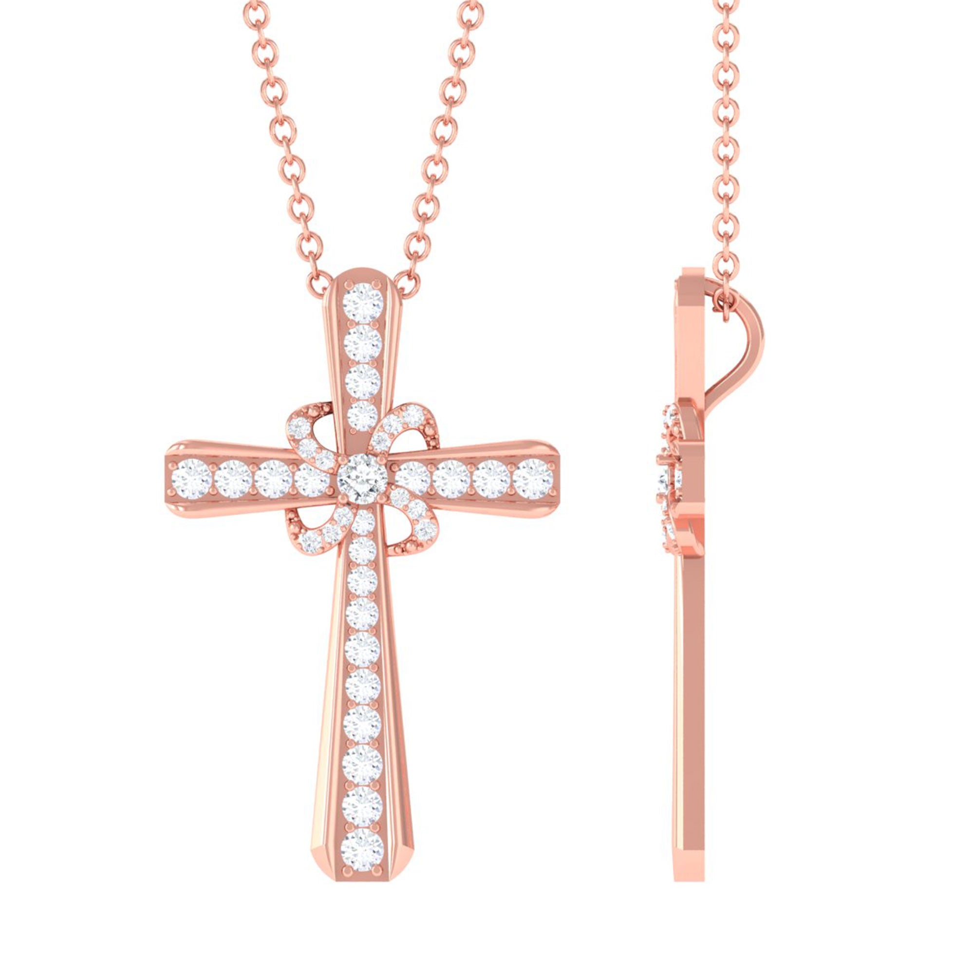 Sparkanite Jewels-Cross Pendant with Certified Moissanite