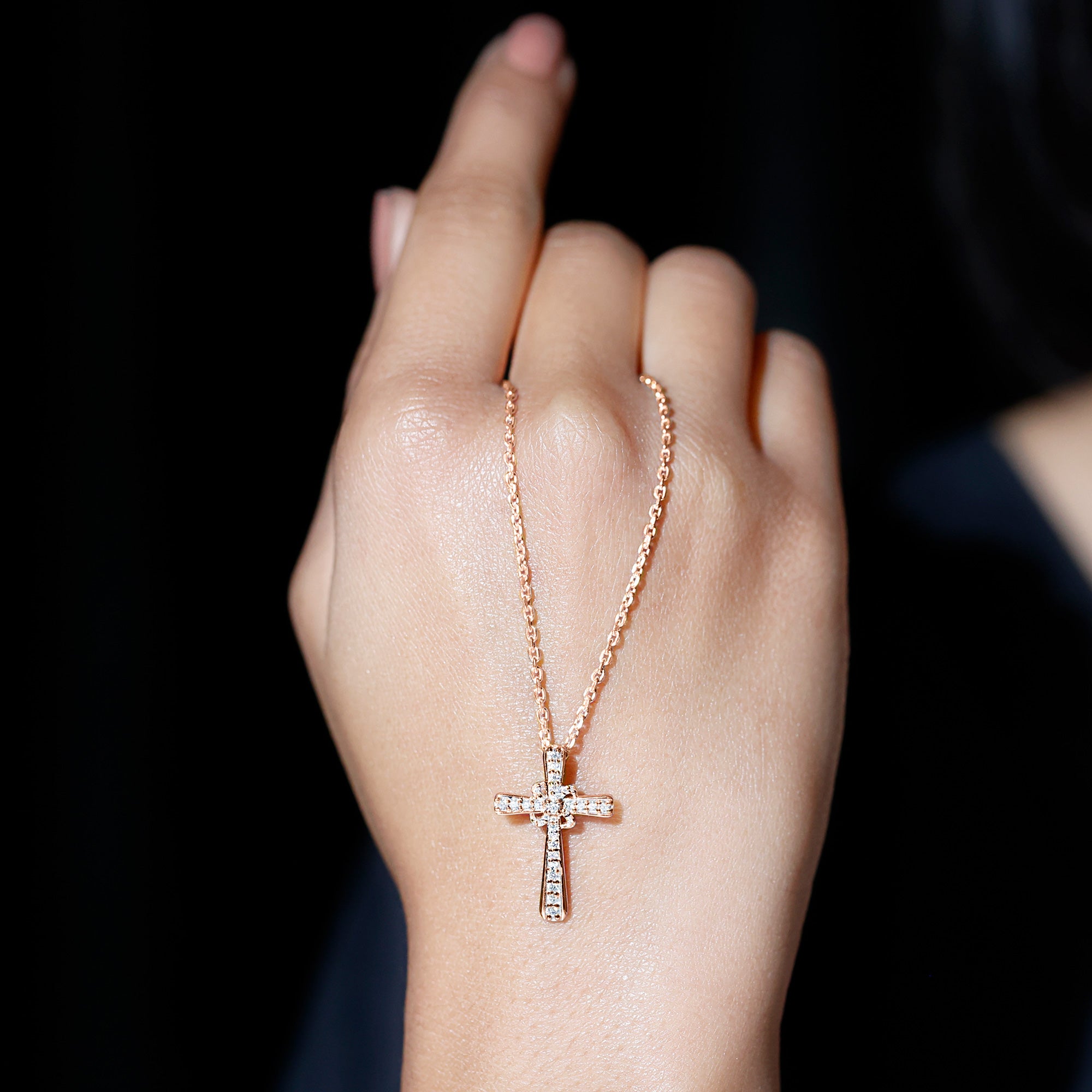 Sparkanite Jewels-Cross Pendant with Certified Moissanite