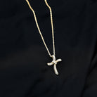 Sparkanite Jewels-Minimal Cross Pendant Necklace with Moissanite