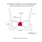 Sparkanite Jewels-Moissanite Infinity Necklace with Lab Created Ruby