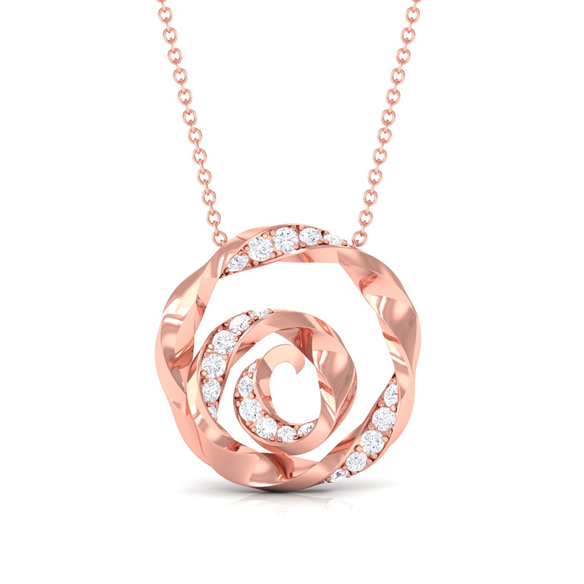 Sparkanite Jewels-Minimal Moissanite Floral Swirl Necklace