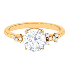 Round Shape Certified Moissanite Promise Ring D-VS1 8 MM - Sparkanite Jewels