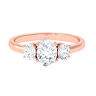 Sparkanite Jewels-Simple Oval Shape Moissanite Three Stone Engagement Ring