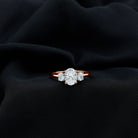 Sparkanite Jewels-Simple Oval Shape Moissanite Three Stone Engagement Ring