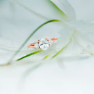 Sparkanite Jewels-Simple Oval Shape Moissanite Three Stone Engagement Ring