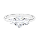 Sparkanite Jewels-Simple Oval Shape Moissanite Three Stone Engagement Ring