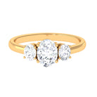 Sparkanite Jewels-Simple Oval Shape Moissanite Three Stone Engagement Ring