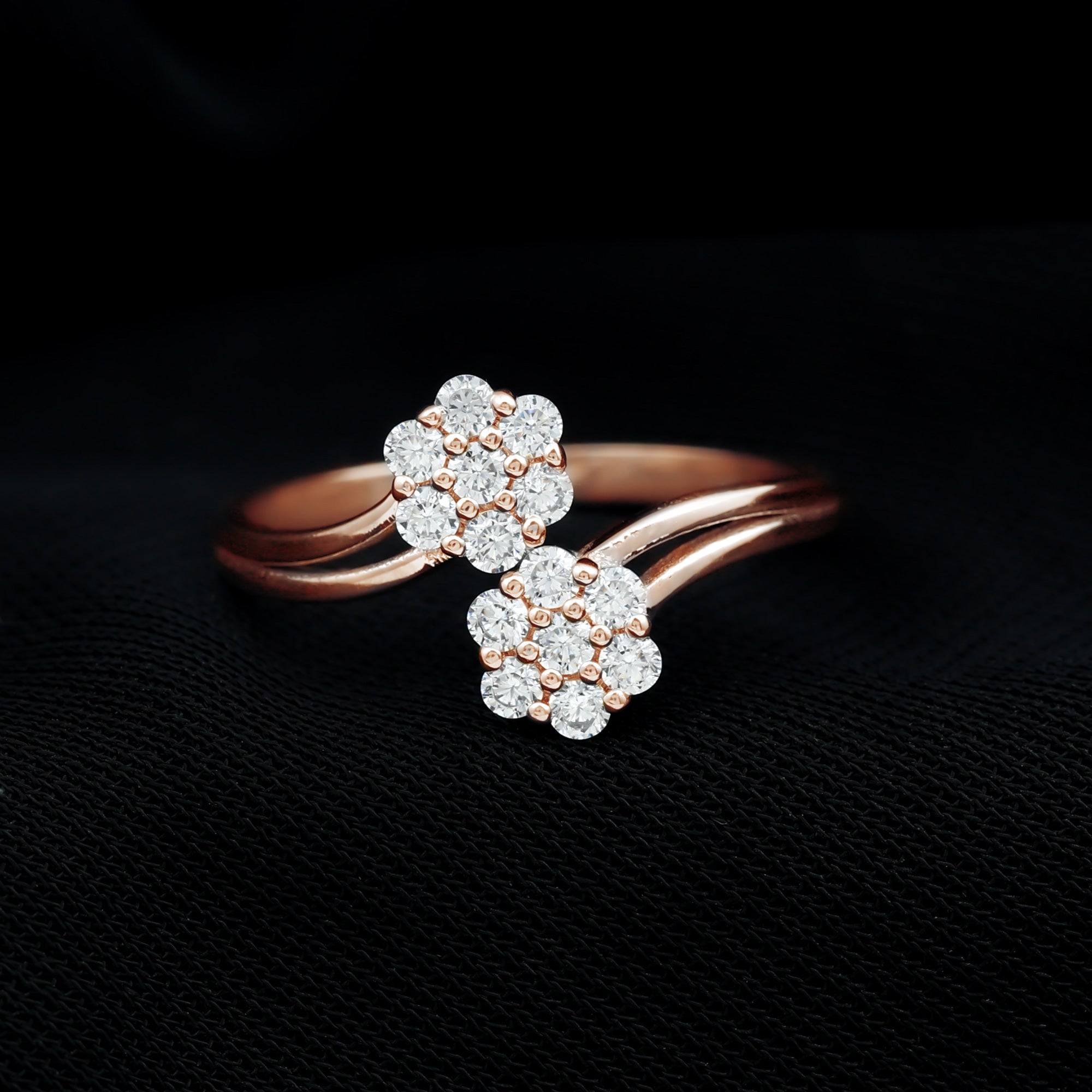 Sparkanite Jewels-Minimal Moissanite Flower Wrap Ring