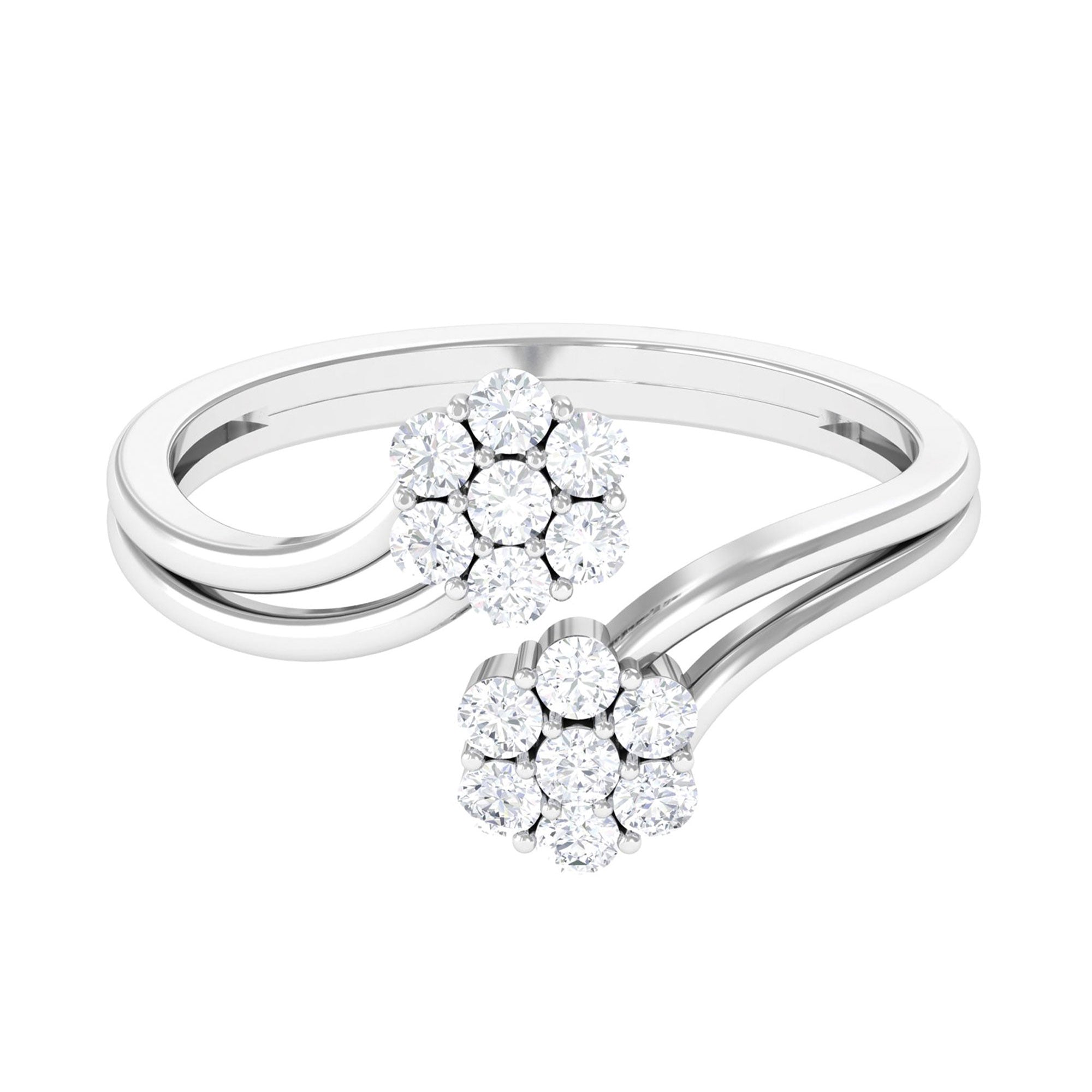 Sparkanite Jewels-Minimal Moissanite Flower Wrap Ring