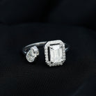 Sparkanite Jewels-Pear and Emerald Cut Moissanite Two Stone Cuff Ring