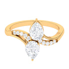 Sparkanite Jewels-Classic Pear Shape Moissanite Two Stone Anniversary Ring