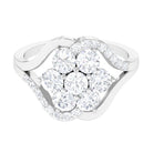 Sparkanite Jewels-Round Moissanite Flower Inspired Statement Engagement Ring