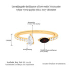 Sparkanite Jewels-Certified Moissanite and Garnet Minimal Cuff Ring