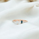 Sparkanite Jewels-Moissanite Toi Et Moi Cuff Ring with London Blue Topaz