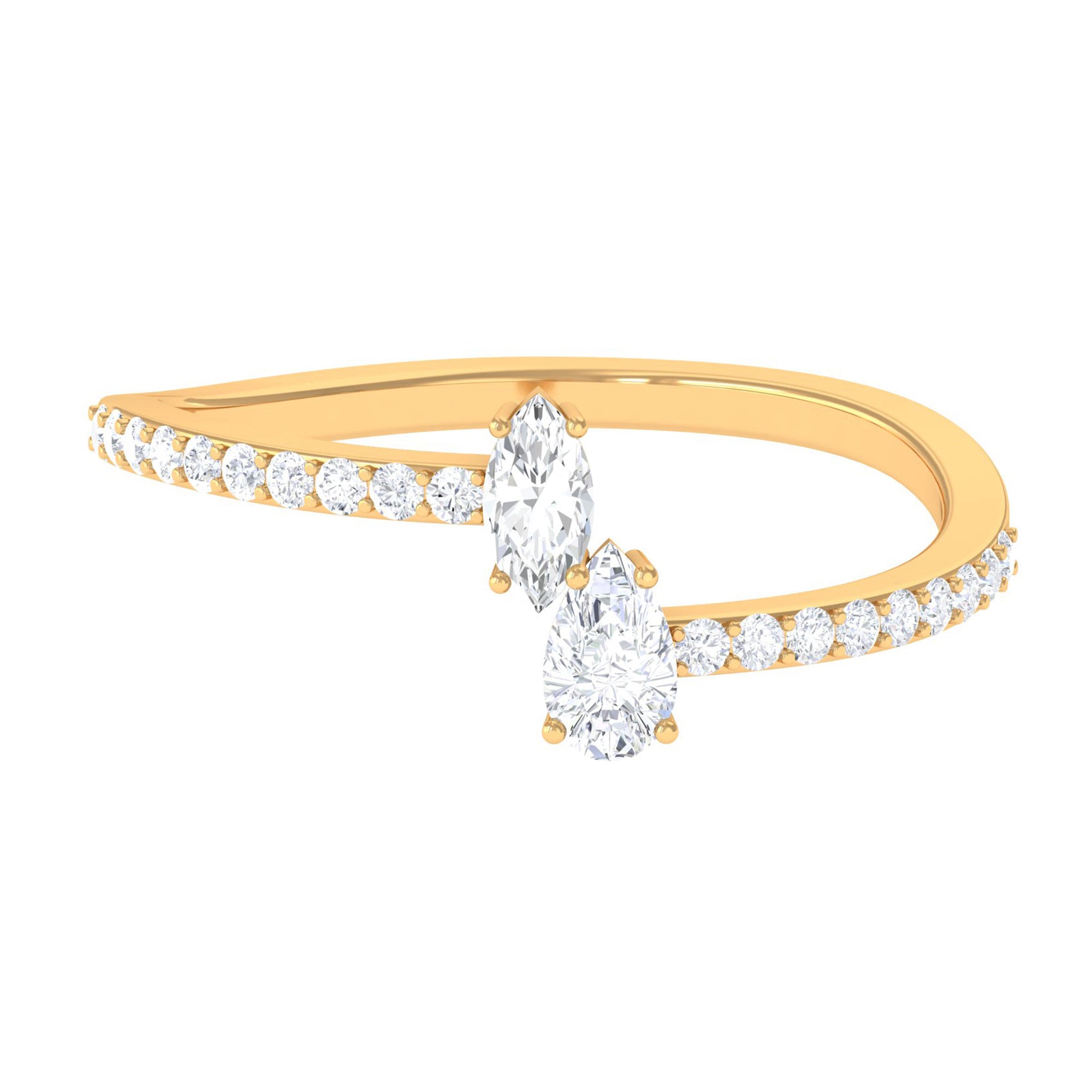 Sparkanite Jewels-Minimal Certified Moissanite Two Stone Promise Ring