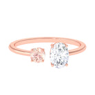 Sparkanite Jewels-Oval Moissanite Toi Et Moi Ring with Morganite