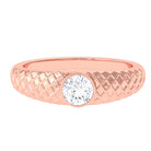 Sparkanite Jewels-Round Shape Certified Moissanite Textured Band Ring